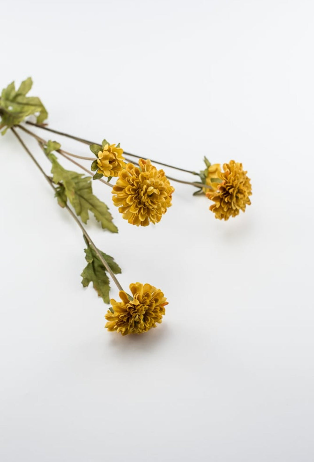 Artificial pompom mum spray - mustard - Greenery Marketartificial flowers5935 - MUS