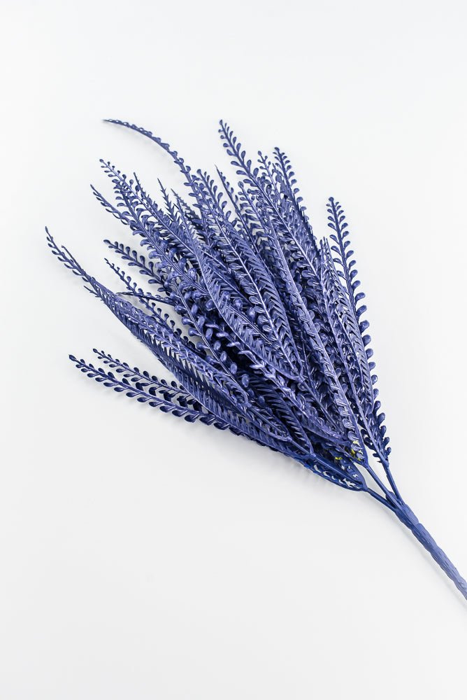 Artificial, Purple, Button Leaves & Sword Fern Bush - 19" - Greenery MarketArtificial Flora57495PU