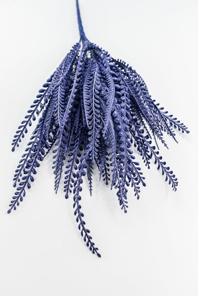 Artificial, Purple, Button Leaves & Sword Fern Bush - 19" - Greenery MarketArtificial Flora57495PU