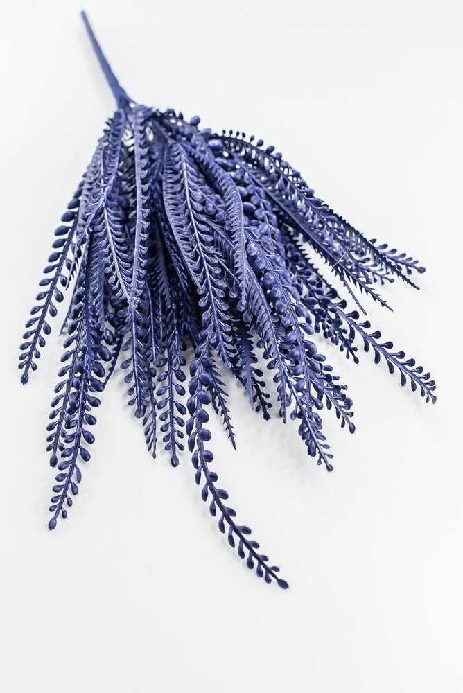 Artificial, Purple, Button Leaves & Sword Fern Bush - 19" - Greenery MarketArtificial Flora57495PU