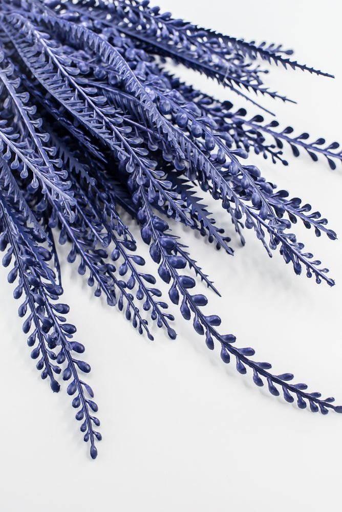 Artificial, Purple, Button Leaves & Sword Fern Bush - 19" - Greenery MarketArtificial Flora57495PU