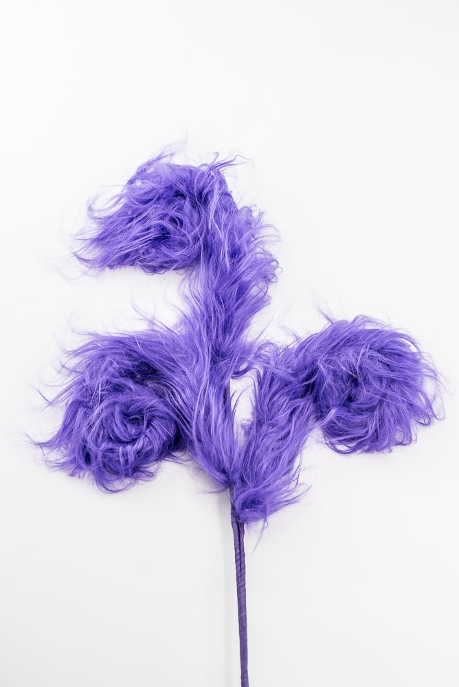 Artificial Purple Furry Spiral Curly Spray - 28" - Greenery Market57302PU