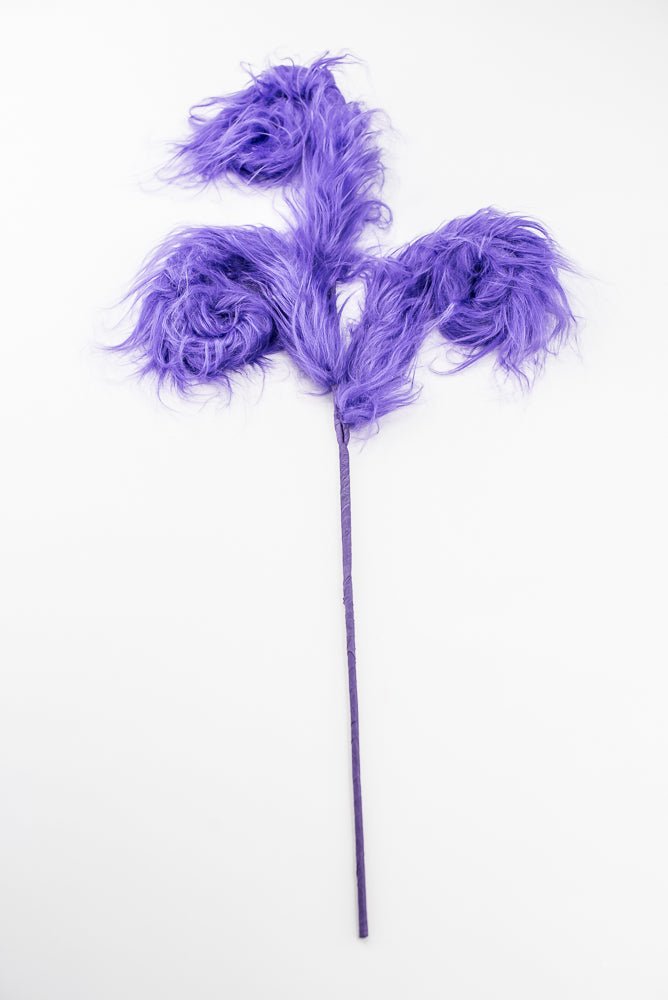 Artificial Purple Furry Spiral Curly Spray - 28" - Greenery Market57302PU