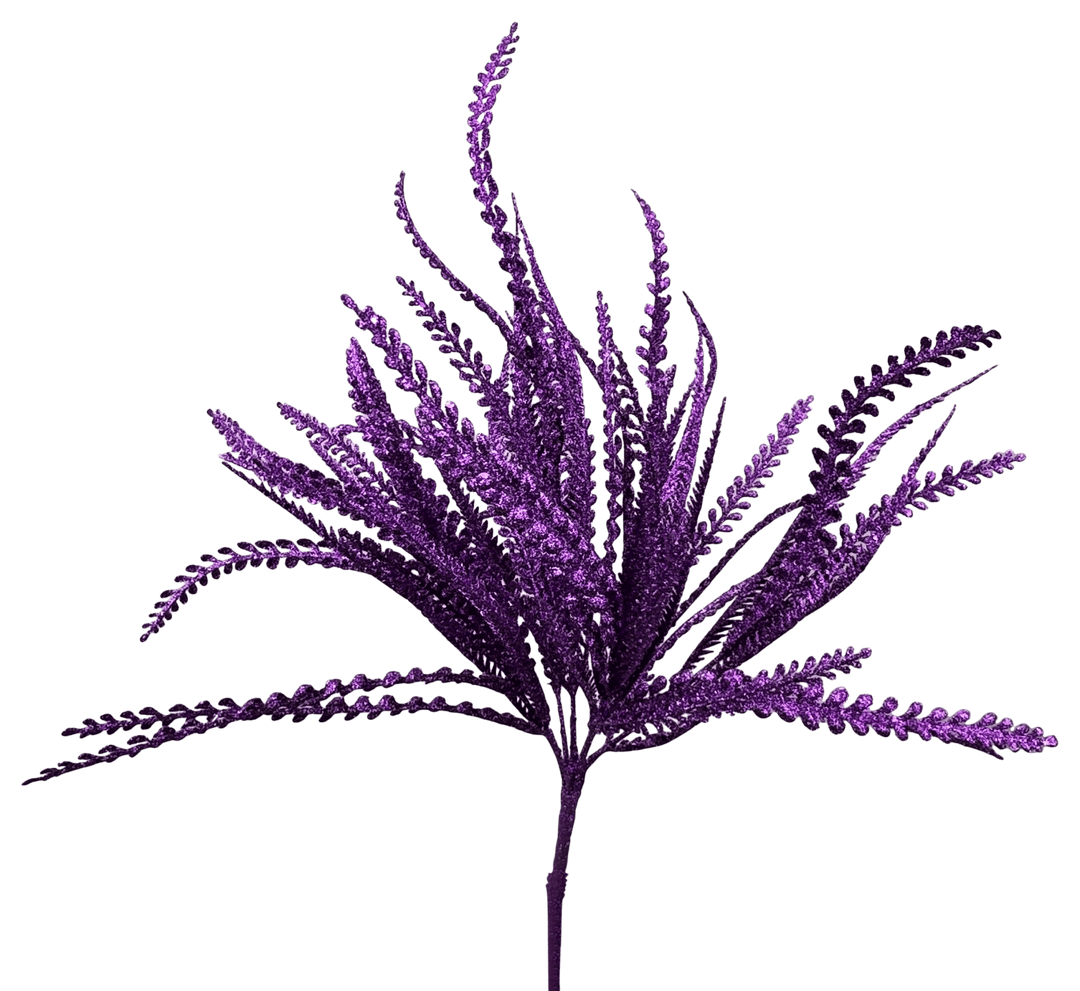 Artificial Purple Glitter Leaves Bush - 19" - Greenery MarketArtificial Flora57484PU