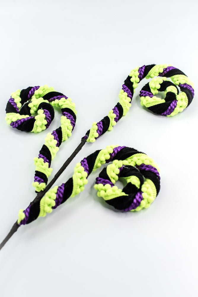 Artificial Purple Stripe Spiral Curly Spray - 28" - Greenery MarketArtificial Flora57402PU