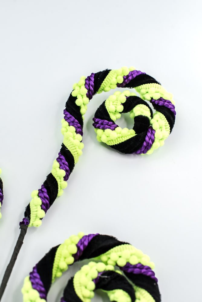 Artificial Purple Stripe Spiral Curly Spray - 28" - Greenery MarketArtificial Flora57402PU