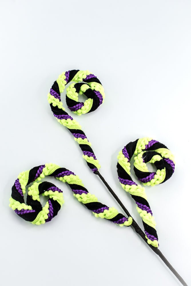 Artificial Purple Stripe Spiral Curly Spray - 28" - Greenery MarketArtificial Flora57402PU