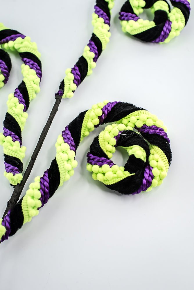 Artificial Purple Stripe Spiral Curly Spray - 28" - Greenery MarketArtificial Flora57402PU