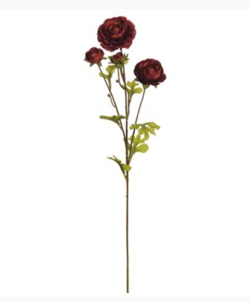 Artificial Ranunculus spray - dark red - Greenery Marketartificial flowers5934 - BU