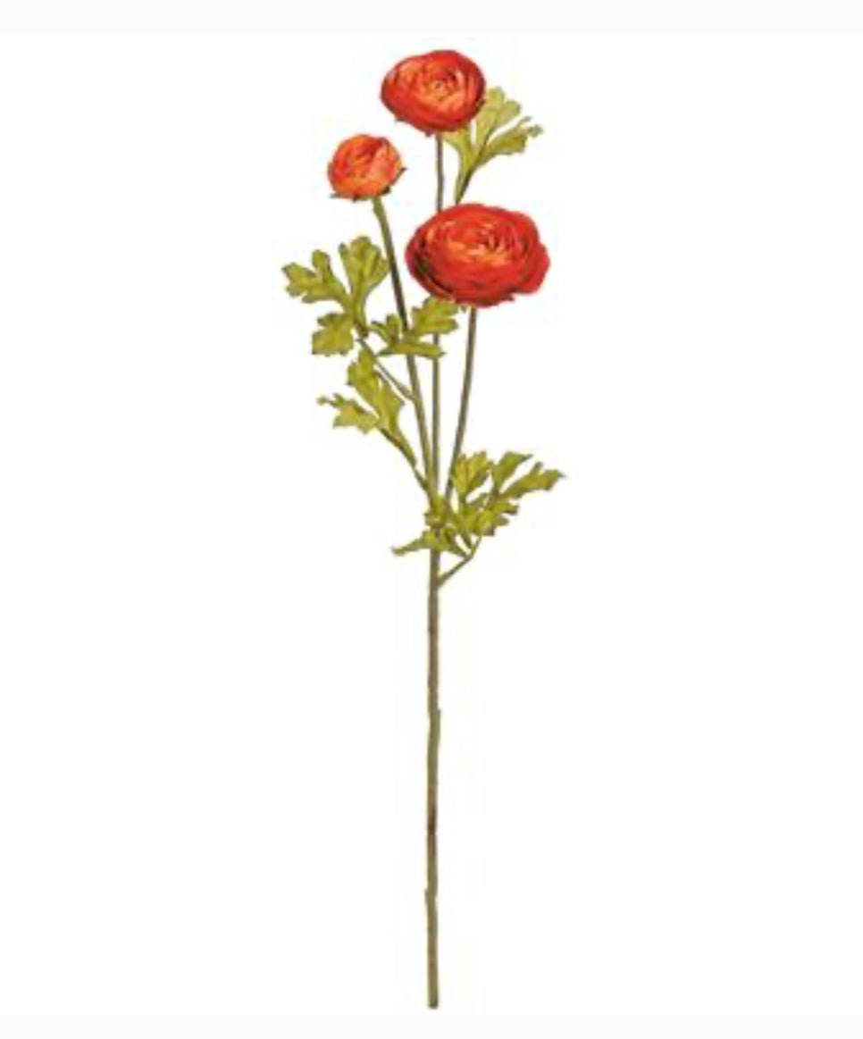 Artificial Ranunculus spray - flame - Greenery Market5930 - FL