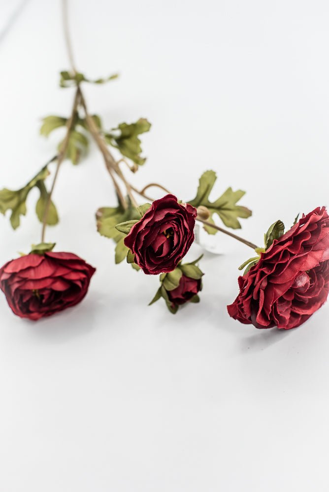 Artificial Ranunculus spray - red - Greenery Marketartificial flowersL654-R
