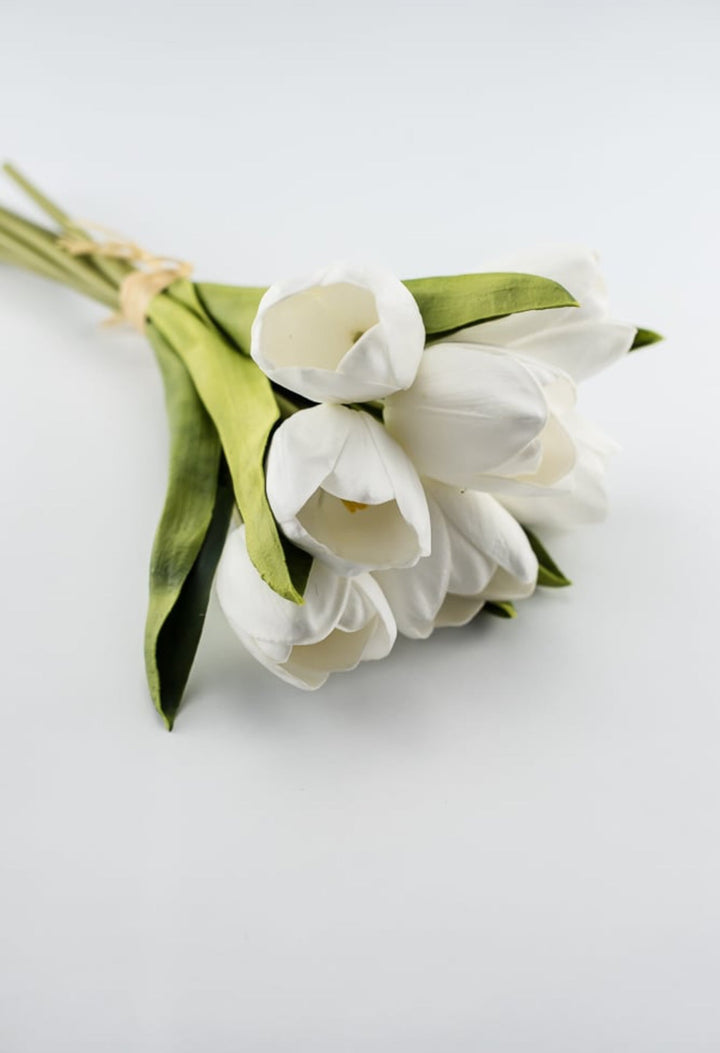 Artificial real touch tulips bundle - white - Greenery Marketartificial flowers27703