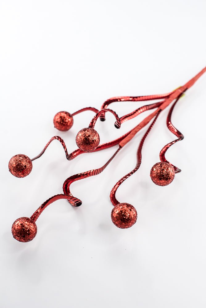 Artificial Red Ball Spring Spray - 25" - Greenery MarketArtificial Flora86914RD