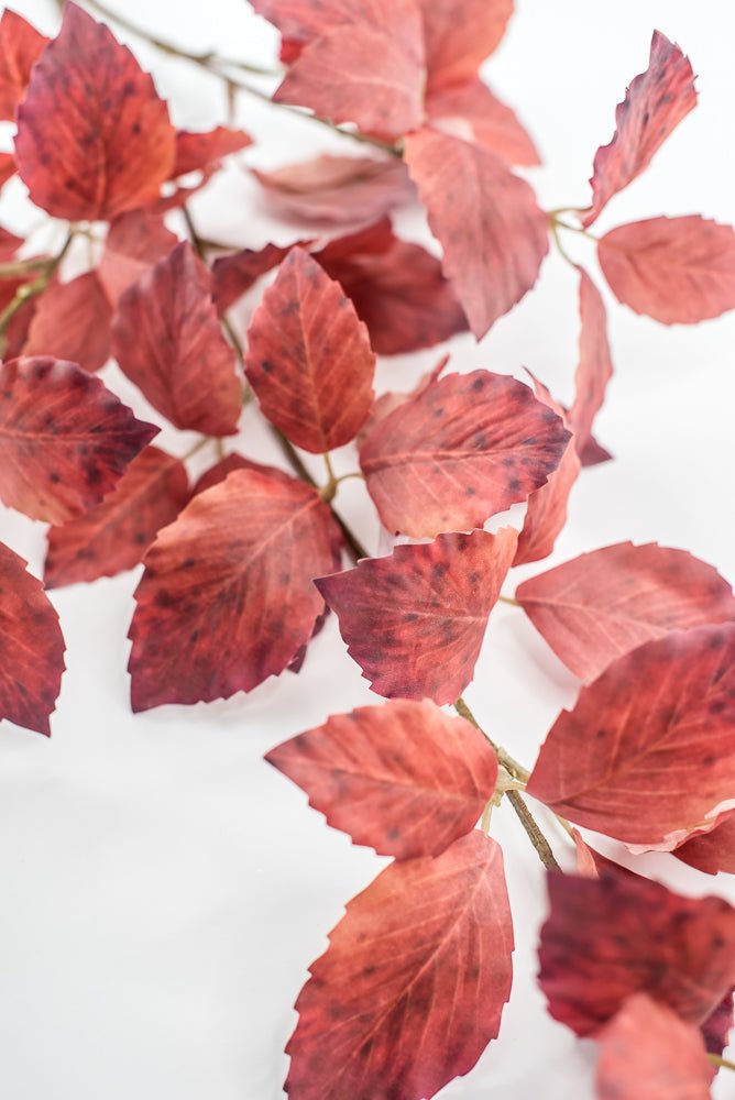 Artificial, Red Beech Leaves Spray - Greenery Market85142-RD