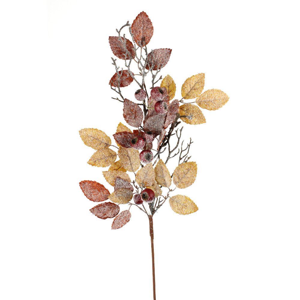 Artificial Red & Brown Frosted Birch Pod Spray - 32" - Greenery MarketArtificial Flowers282806