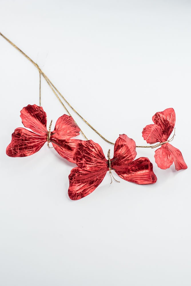 Artificial Red Butterfly Spray - 26" - Greenery MarketArtificial Flowers281795