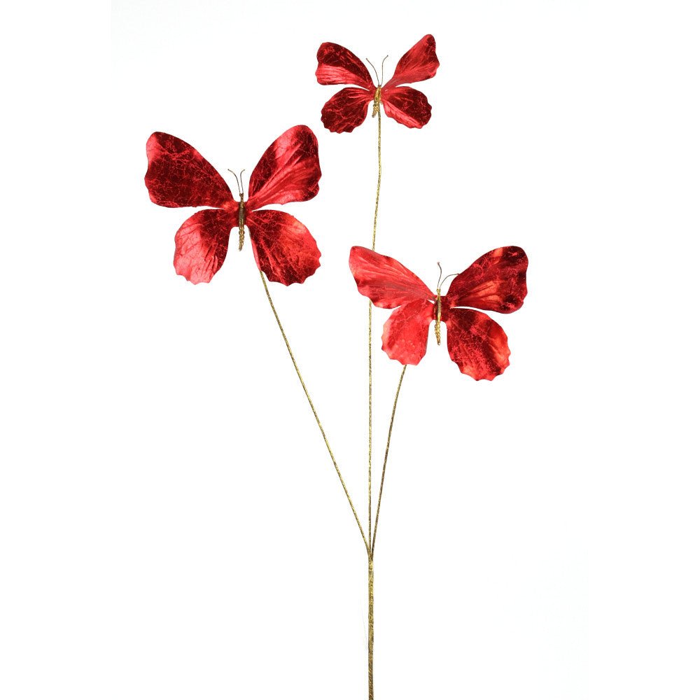 Artificial Red Butterfly Spray - 26" - Greenery MarketArtificial Flowers281795