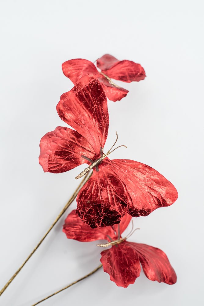 Artificial Red Butterfly Spray - 26" - Greenery MarketArtificial Flowers281795