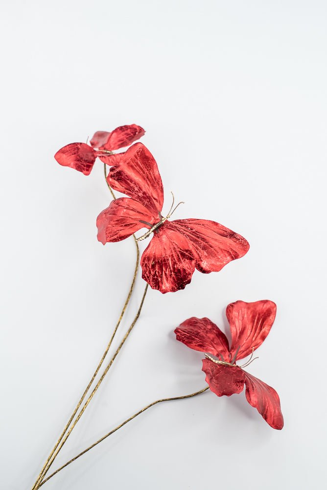 Artificial Red Butterfly Spray - 26" - Greenery MarketArtificial Flowers281795