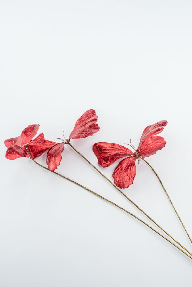 Artificial Red Butterfly Spray - 26" - Greenery MarketArtificial Flowers281795