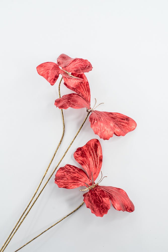 Artificial Red Butterfly Spray - 26" - Greenery MarketArtificial Flowers281795