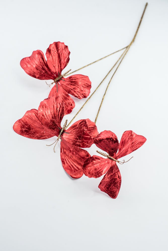 Artificial Red Butterfly Spray - 26" - Greenery MarketArtificial Flowers281795