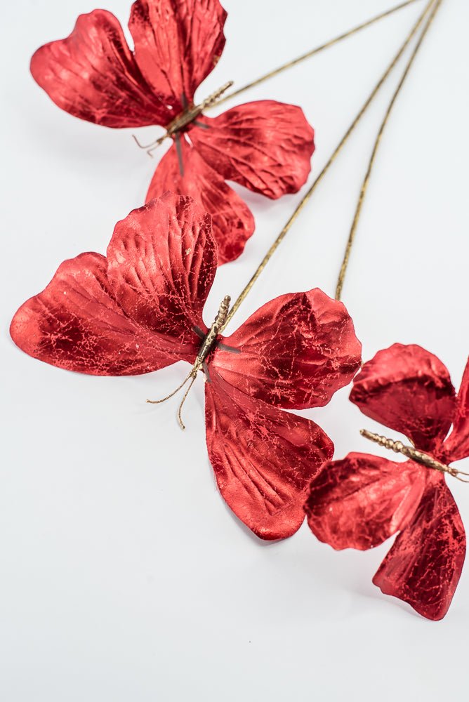 Artificial Red Butterfly Spray - 26" - Greenery MarketArtificial Flowers281795