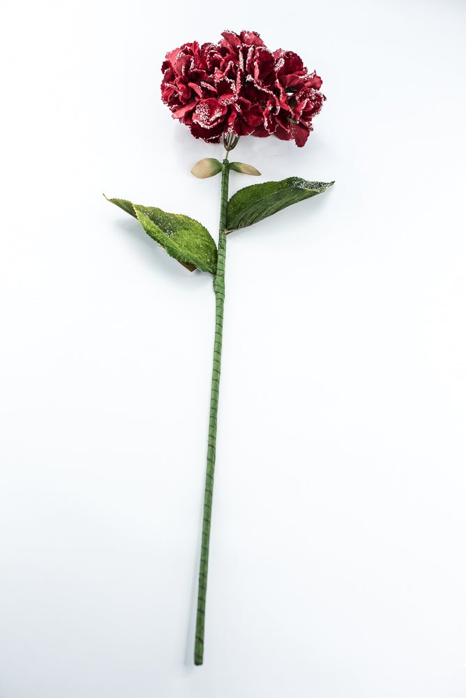 Artificial Red Frosted Hydrangea Stem - 26" - Greenery MarketArtificial Flowers235017