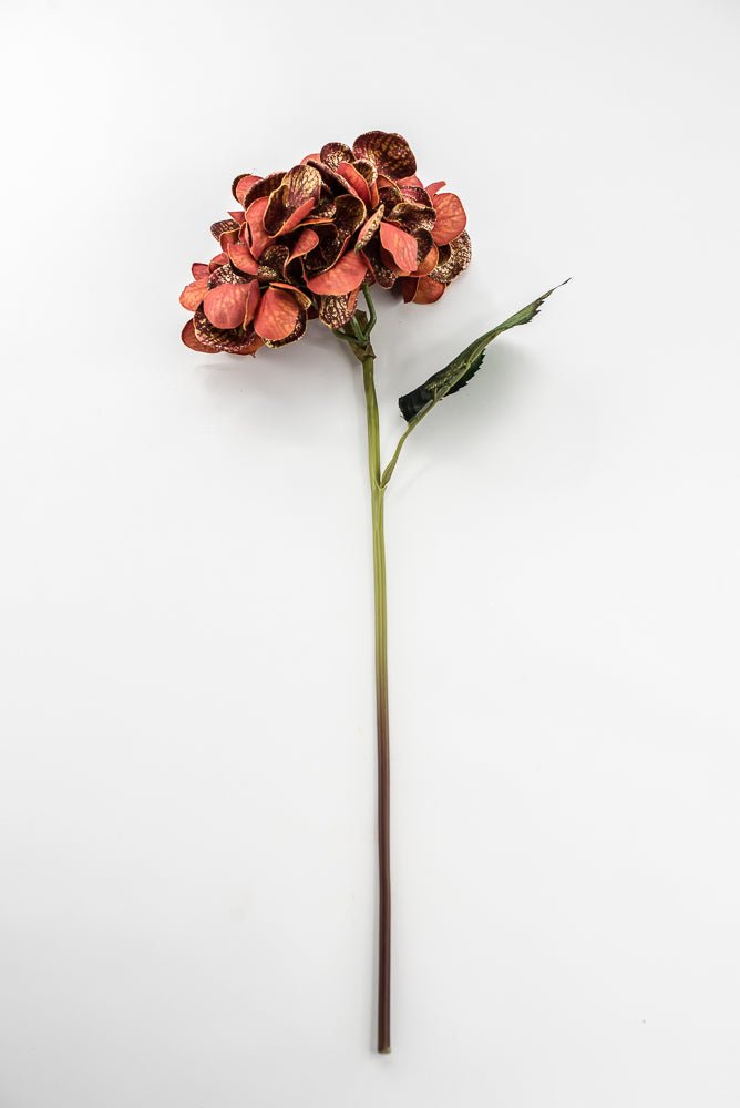 Artificial Red & Gold Glitter Hydrangea Spray - 22" - Greenery MarketArtificial FloraXF693-R