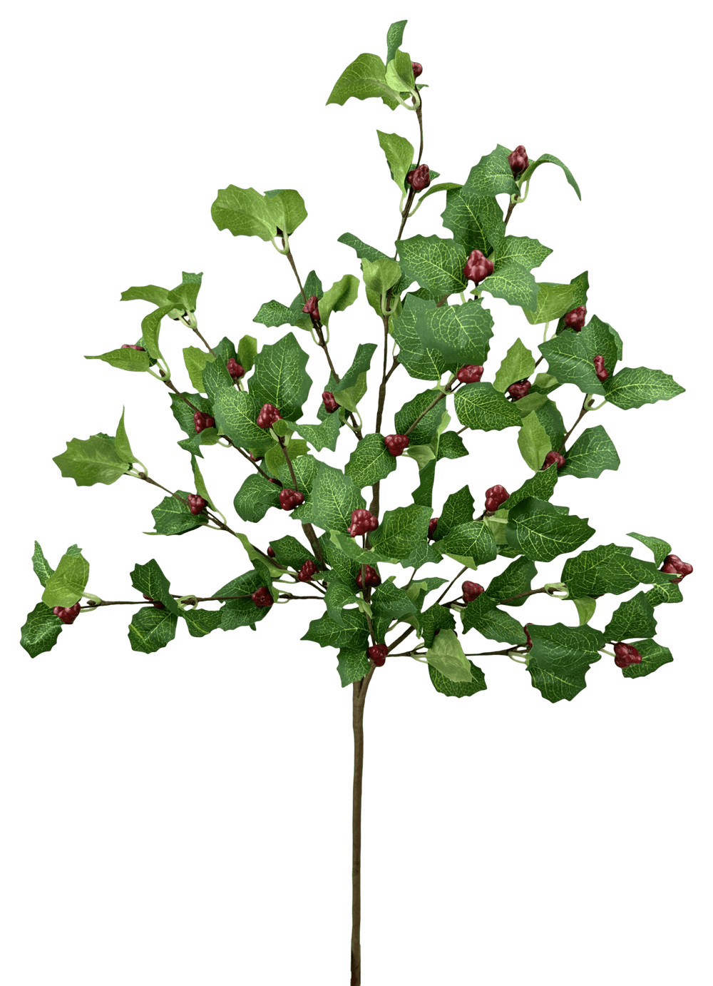 Artificial Red & Green Broadleaf Berry Spray - 28" - Greenery Market86818RDGN