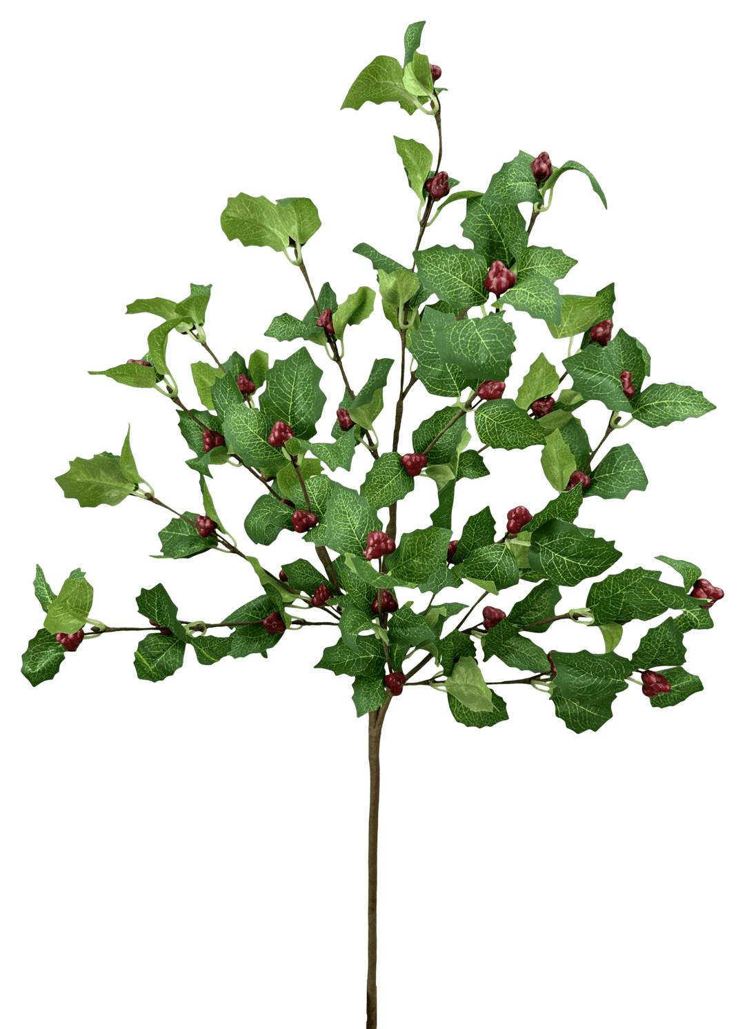 Artificial Red & Green Broadleaf Berry Spray - 28" - Greenery Market86818RDGN