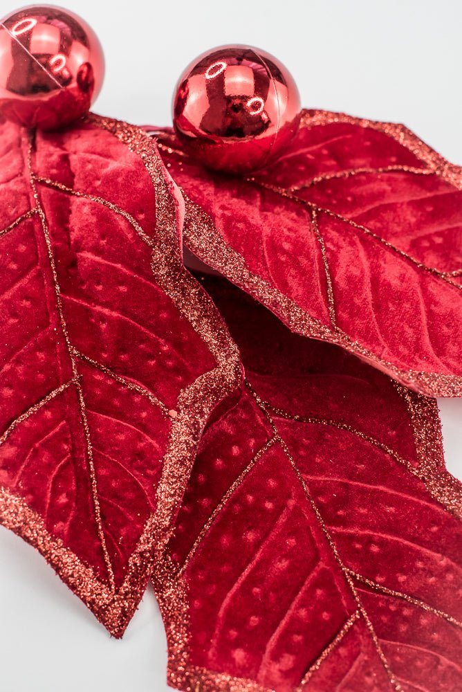 Artificial Red Holly Leaves Spray - 27" - Greenery Market86264RD