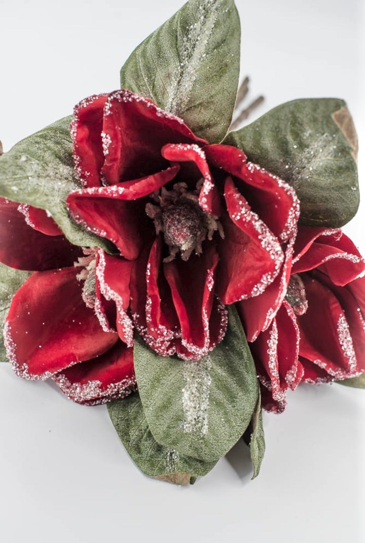 Artificial Red Iced Magnolia Bundle - 15" - Greenery MarketArtificial Plants216915
