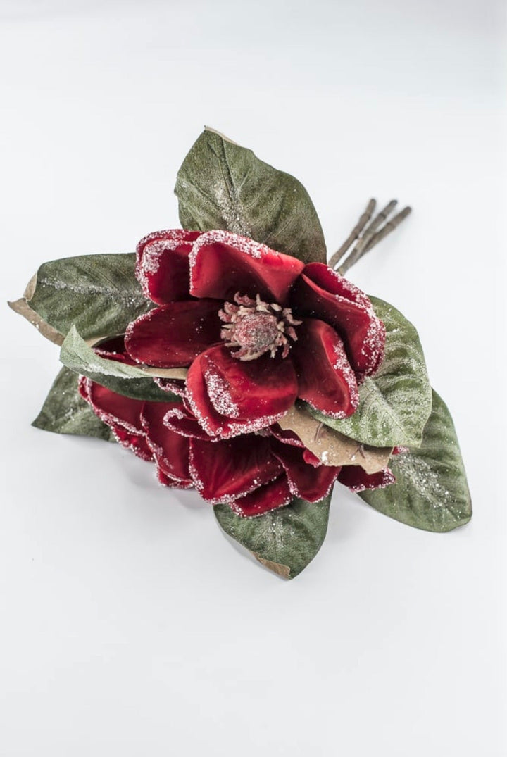 Artificial Red Iced Magnolia Bundle - 15" - Greenery MarketArtificial Plants216915