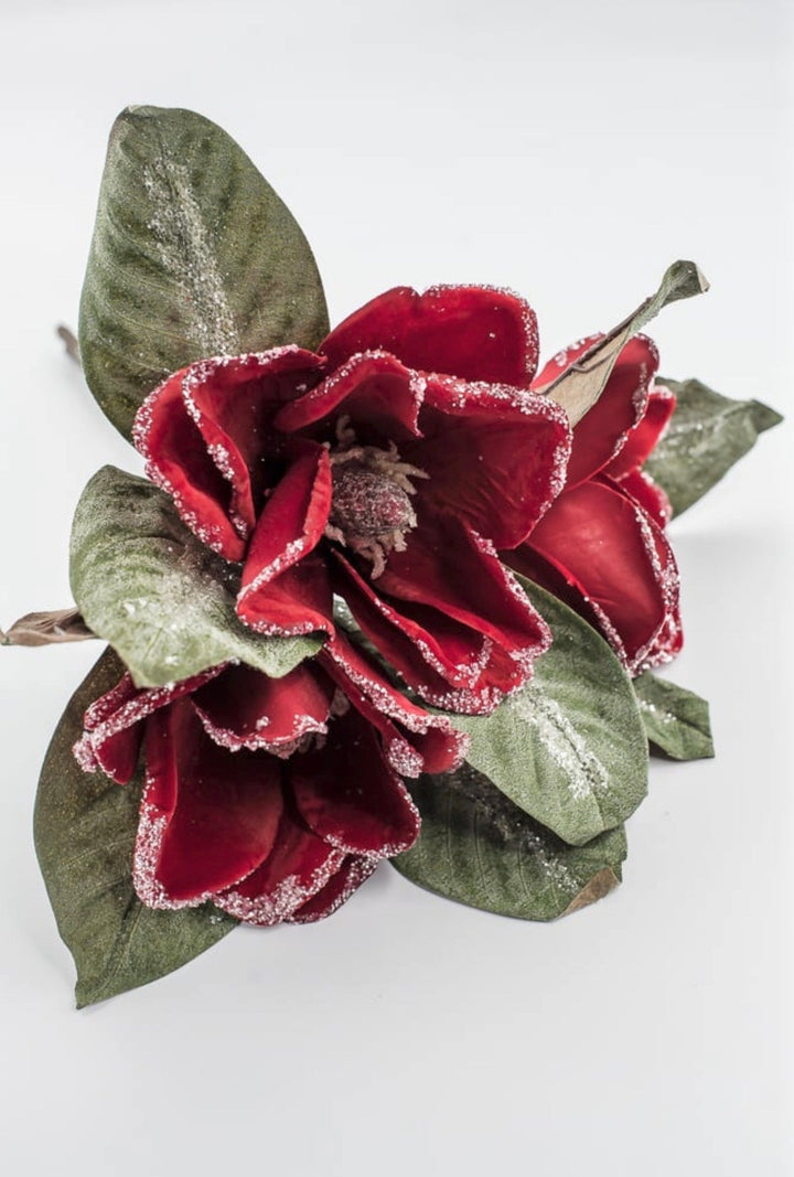 Artificial Red Iced Magnolia Bundle - 15" - Greenery MarketArtificial Plants216915