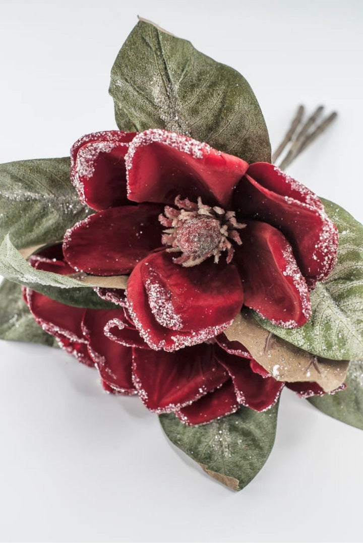 Artificial Red Iced Magnolia Bundle - 15" - Greenery MarketArtificial Plants216915