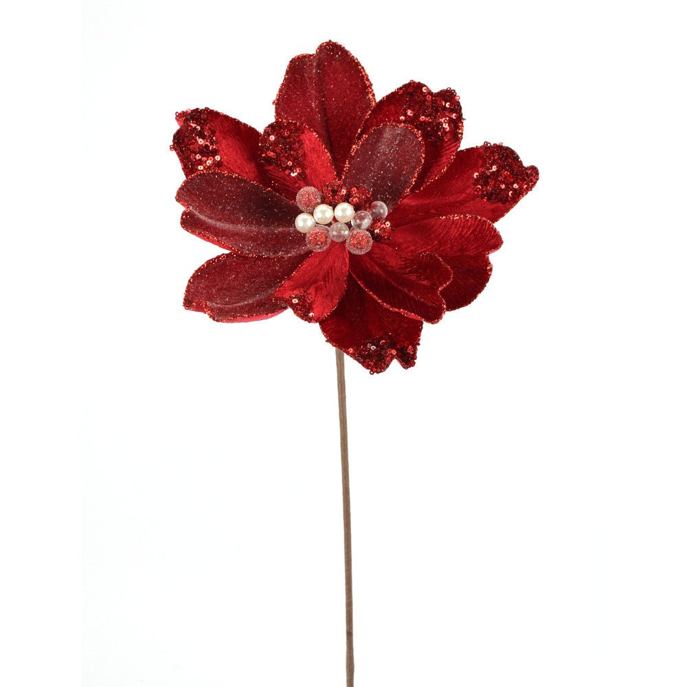 Artificial Red Jewel Magnolia Stem - 18" - Greenery MarketArtificial Flowers282391
