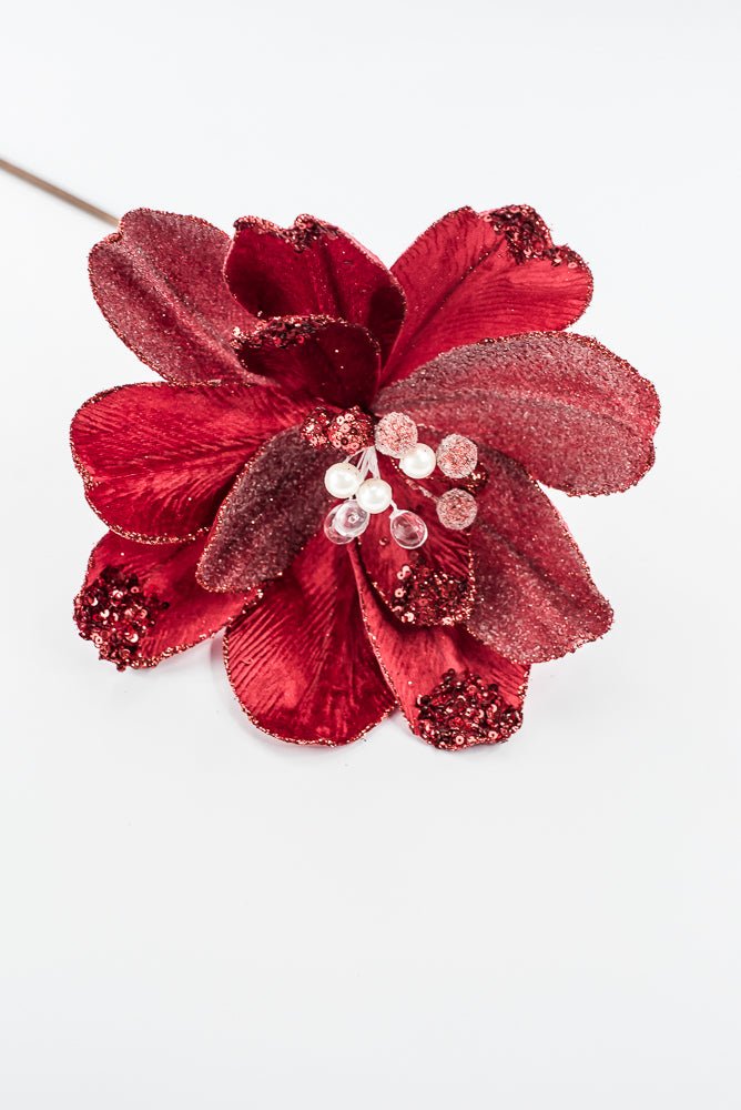 Artificial Red Jewel Magnolia Stem - 18" - Greenery MarketArtificial Flowers282391