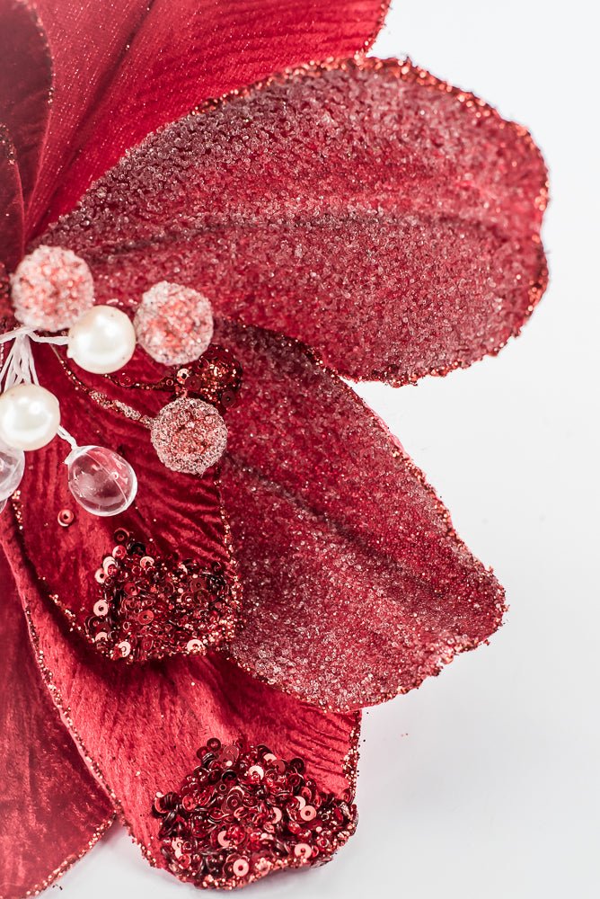 Artificial Red Jewel Magnolia Stem - 18" - Greenery MarketArtificial Flowers282391