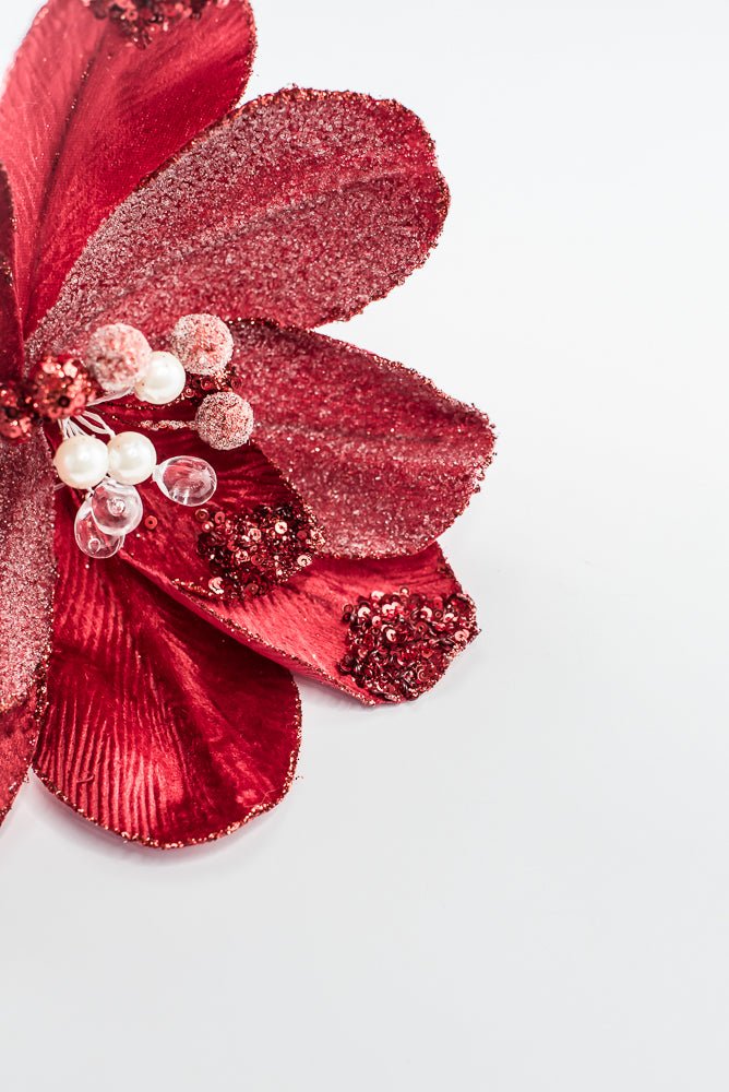 Artificial Red Jewel Magnolia Stem - 18" - Greenery MarketArtificial Flowers282391