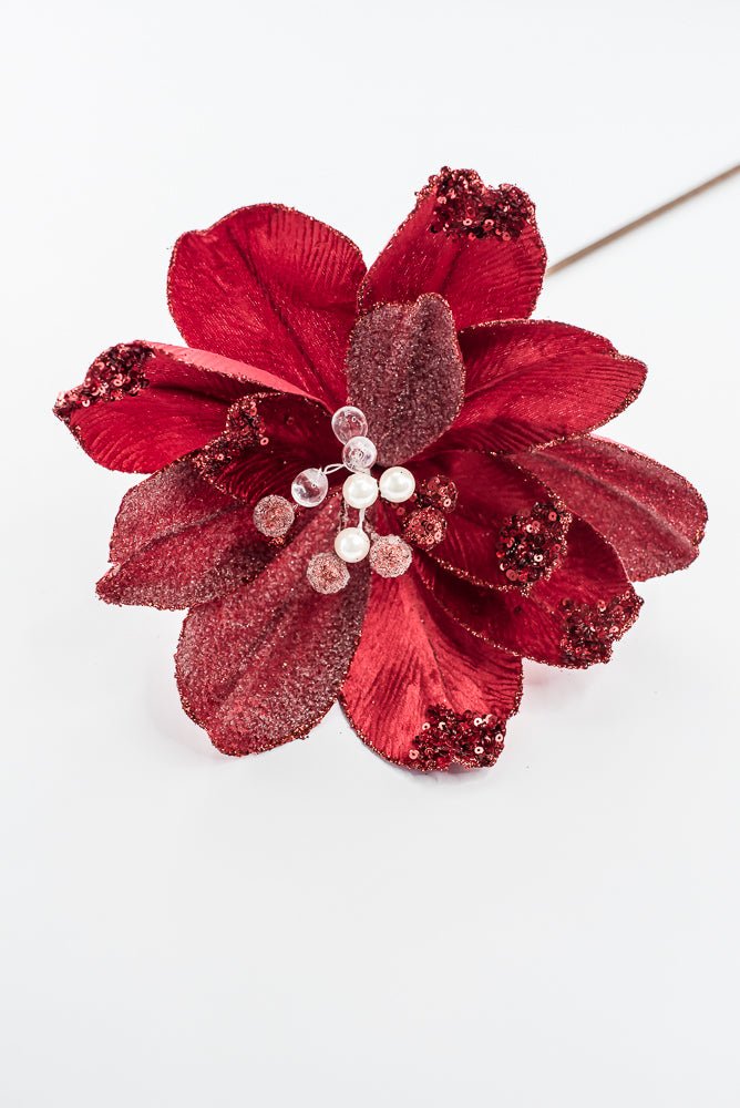 Artificial Red Jewel Magnolia Stem - 18" - Greenery MarketArtificial Flowers282391
