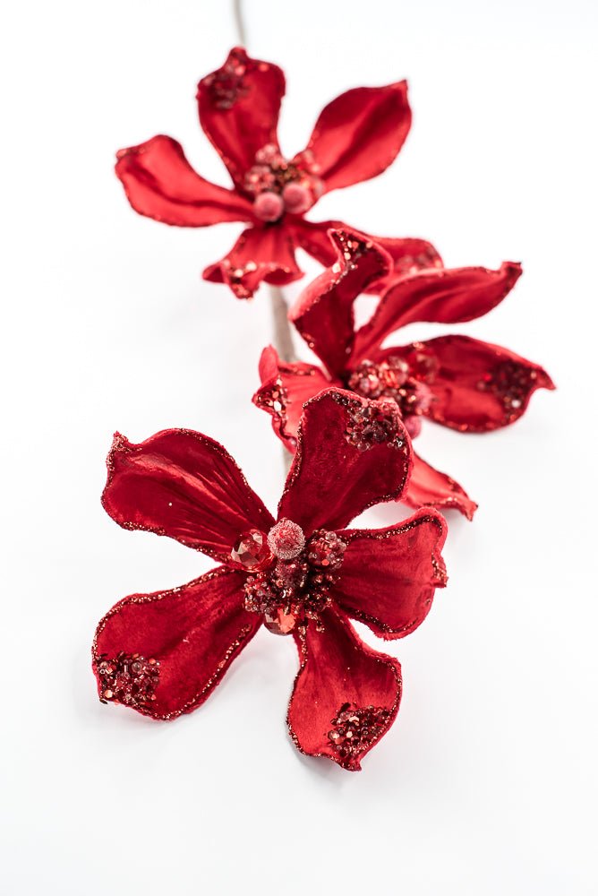 Artificial Red Magnolia Spray - 29" - Greenery MarketArtificial Flowers283572