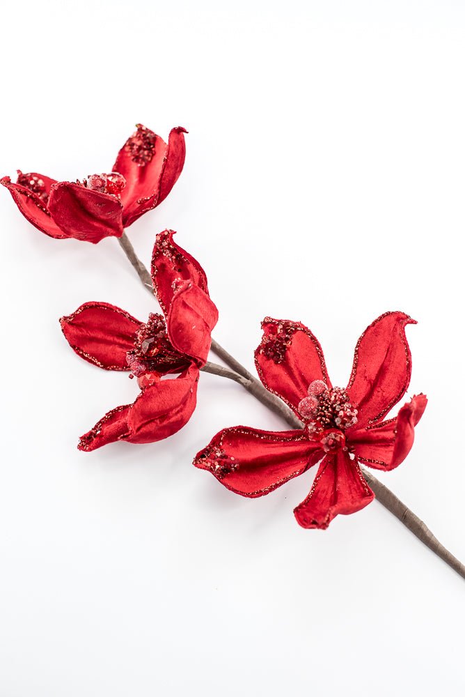Artificial Red Magnolia Spray - 29" - Greenery MarketArtificial Flowers283572