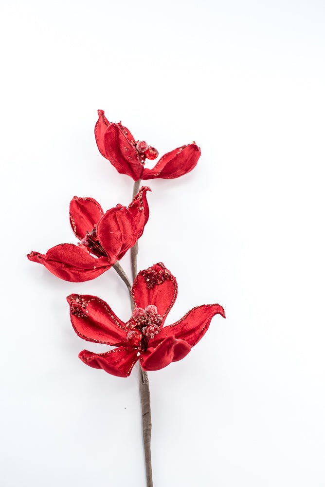 Artificial Red Magnolia Spray - 29" - Greenery MarketArtificial Flowers283572