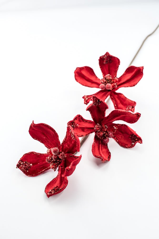 Artificial Red Magnolia Spray - 29" - Greenery MarketArtificial Flowers283572