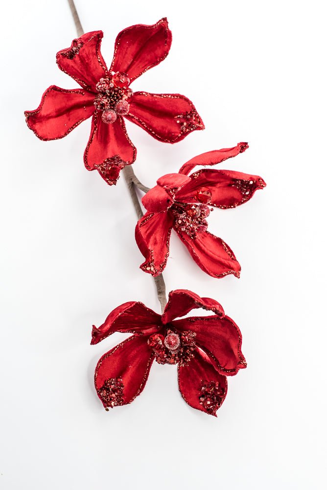 Artificial Red Magnolia Spray - 29" - Greenery MarketArtificial Flowers283572