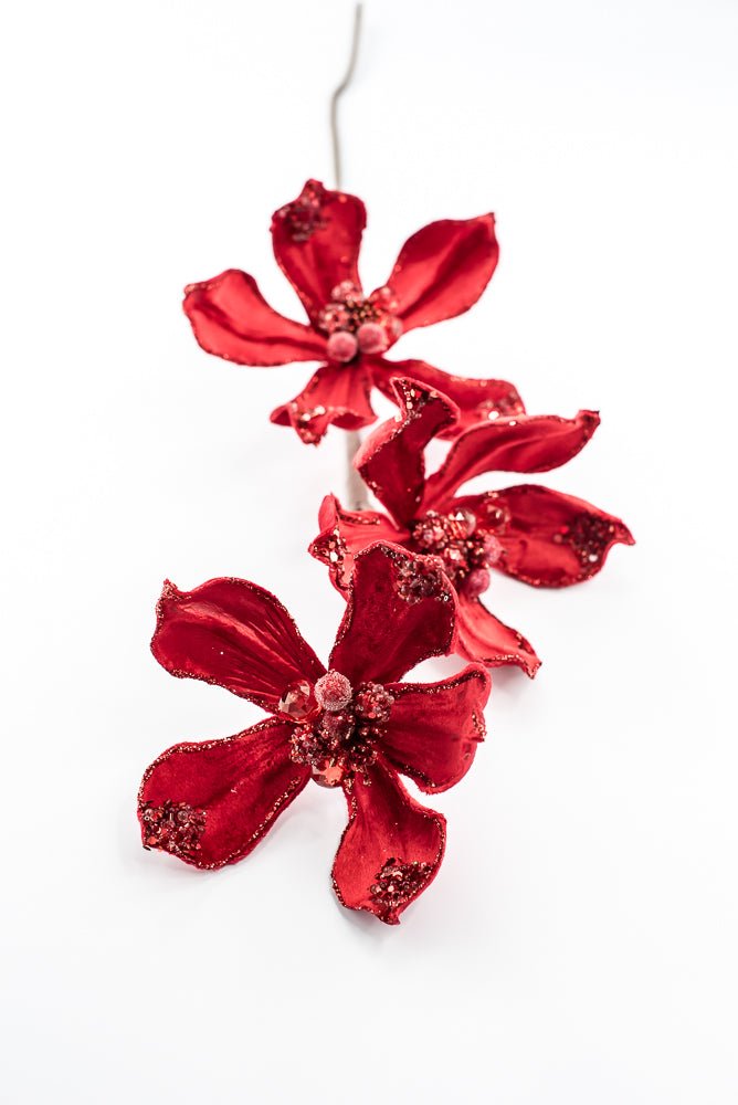 Artificial Red Magnolia Spray - 29" - Greenery MarketArtificial Flowers283572