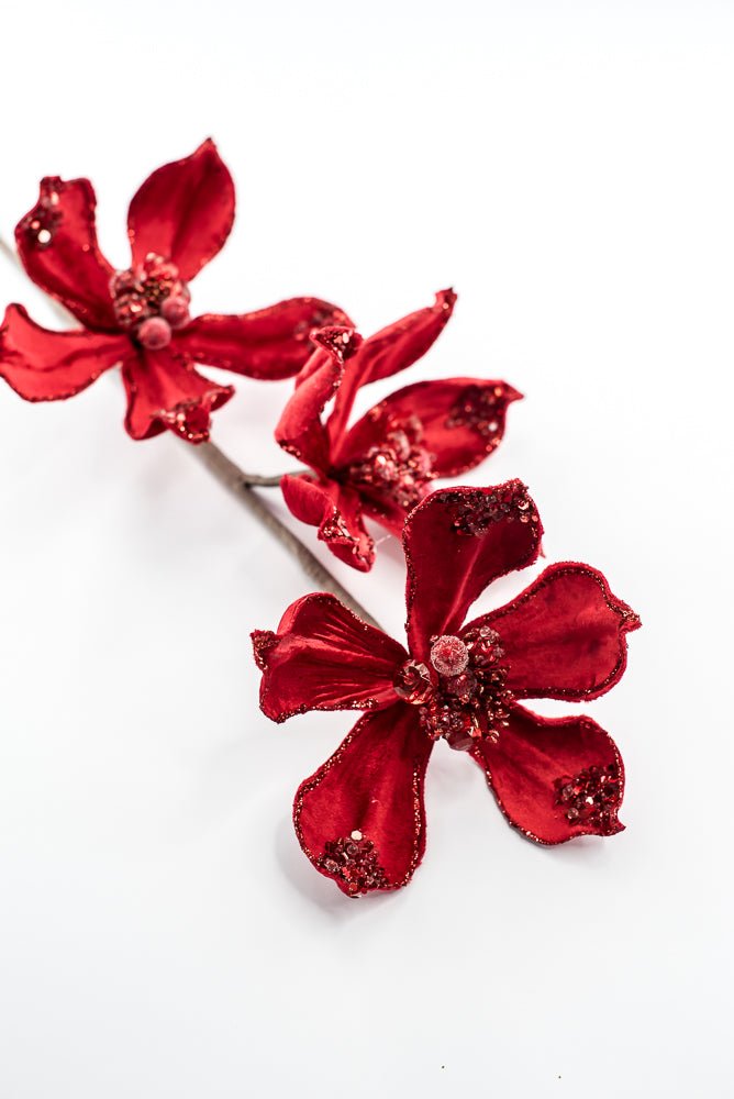 Artificial Red Magnolia Spray - 29" - Greenery MarketArtificial Flowers283572