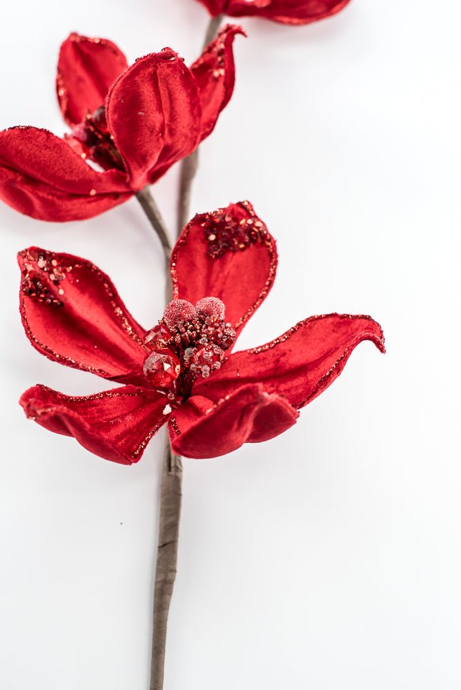 Artificial Red Magnolia Spray - 29" - Greenery MarketArtificial Flowers283572