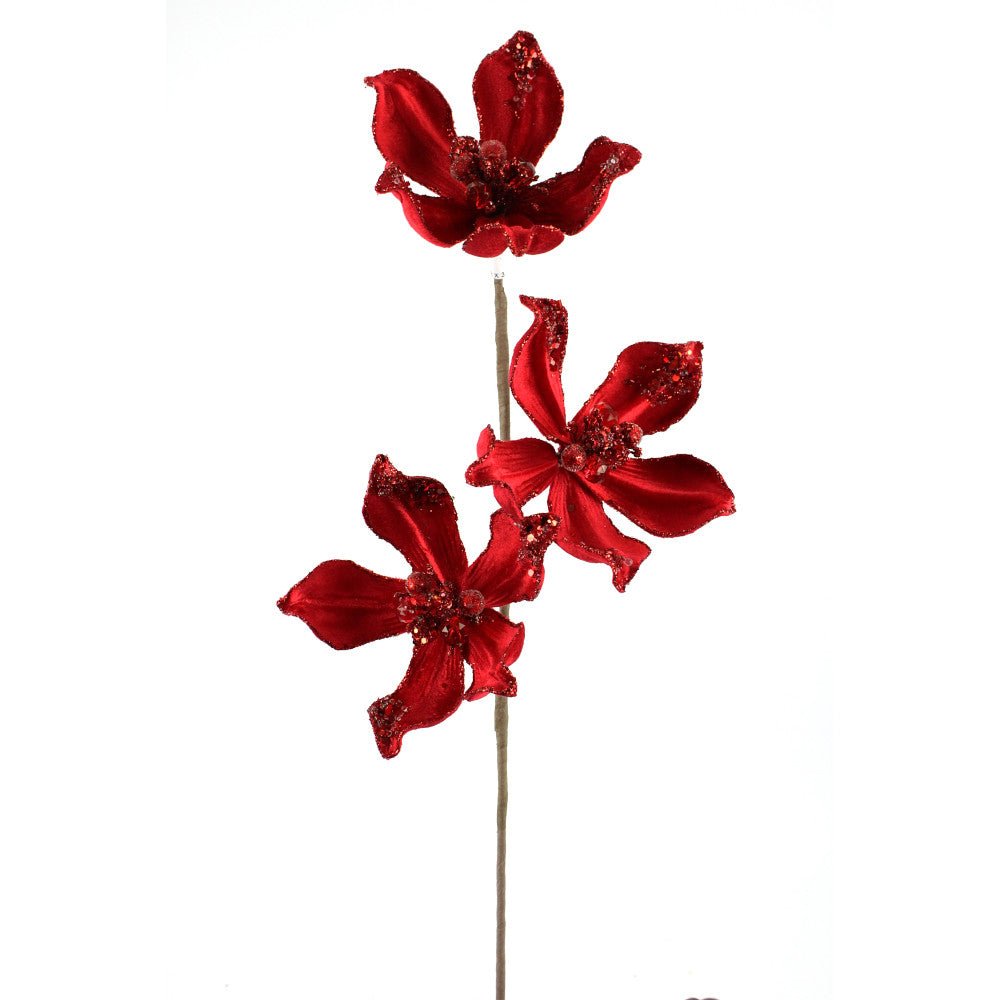 Artificial Red Magnolia Spray - 29" - Greenery MarketArtificial Flowers283572